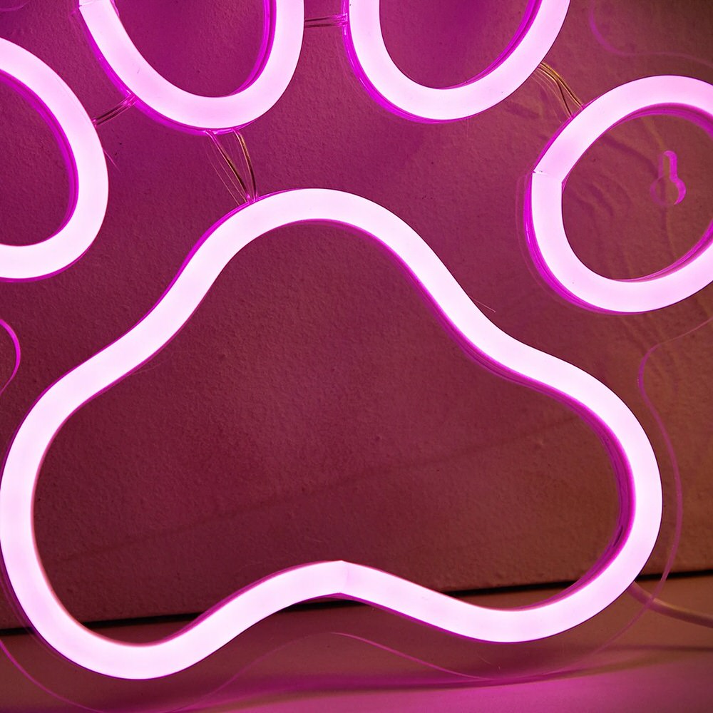 Pink Cat Paw LED Neon Sign