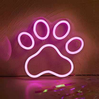 Pink Cat Paw LED Neon Sign