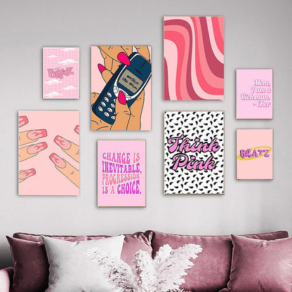 Think Pink Canvas Posters AESTHETIC_Soft Girl SUB CATEGORY_Posters