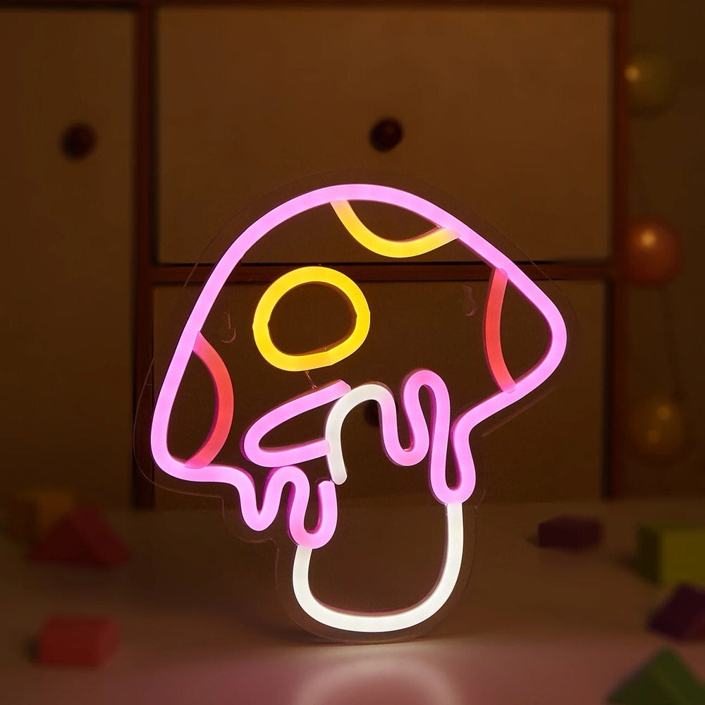 Pink Trippy Mushroom LED Neon Sign