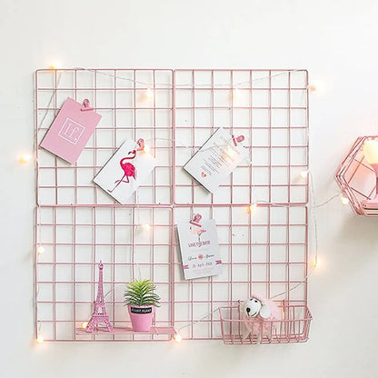 Pink Wall Grid Organizer