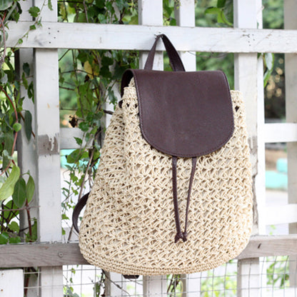 Althaia Straw Backpack