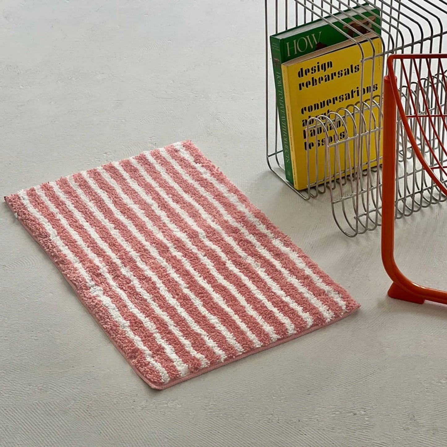 Playful Organic Wavy Striped Shaggy Accent Rug