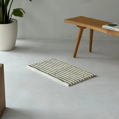 Playful Organic Wavy Striped Shaggy Accent Rug