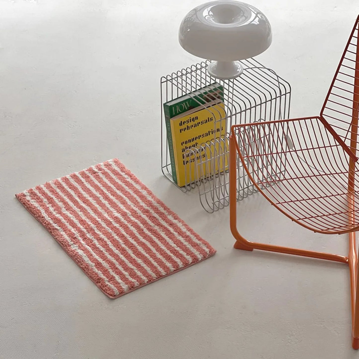 Playful Organic Wavy Striped Shaggy Accent Rug