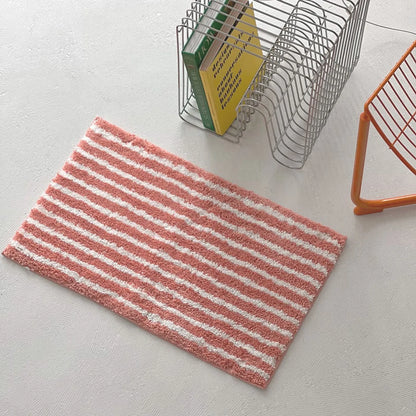 Playful Organic Wavy Striped Shaggy Accent Rug