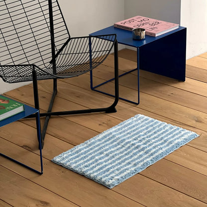 Playful Organic Wavy Striped Shaggy Accent Rug