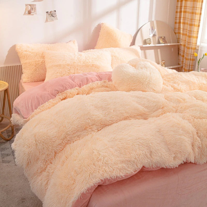 Soft Plush Bedding Set AESTHETIC_Soft Girl bed sheet bedsheets fluffy plush soft SUB CATEGORY_Bedding Sets