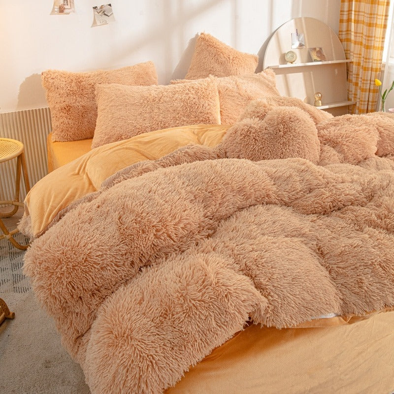 Soft Plush Bedding Set AESTHETIC_Soft Girl bed sheet bedsheets fluffy plush soft SUB CATEGORY_Bedding Sets