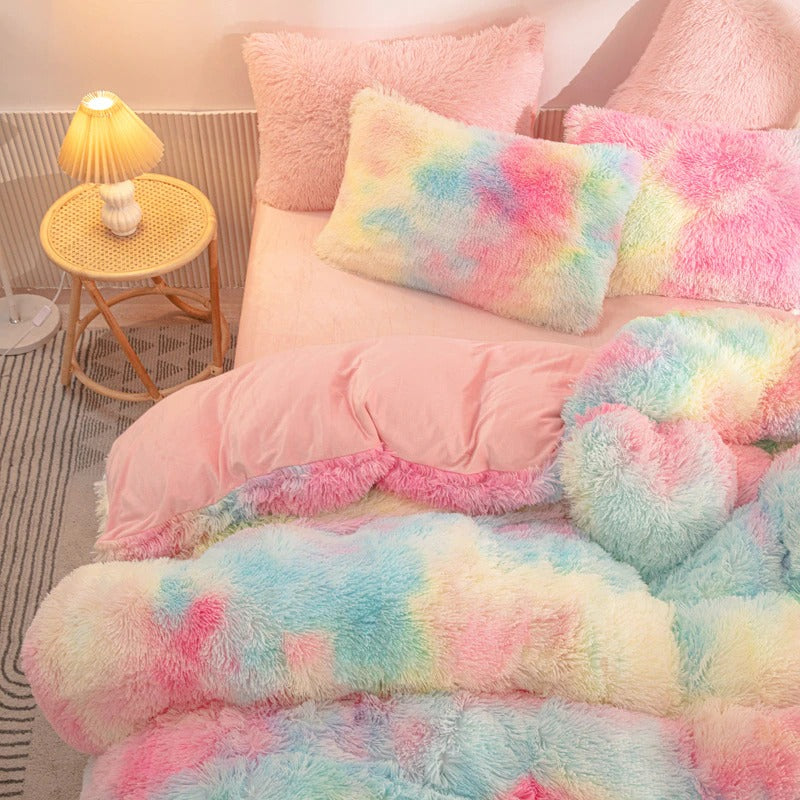 Soft Plush Bedding Set AESTHETIC_Soft Girl bed sheet bedsheets fluffy plush soft SUB CATEGORY_Bedding Sets