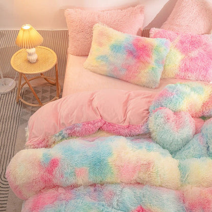 Soft Plush Bedding Set AESTHETIC_Soft Girl bed sheet bedsheets fluffy plush soft SUB CATEGORY_Bedding Sets