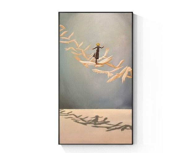 Gold Boat Canvas Wall Art