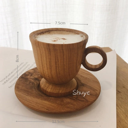 Natural Wood Coffee Cup with Handle