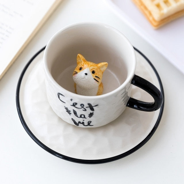 Hidden Cat Ceramic Mug