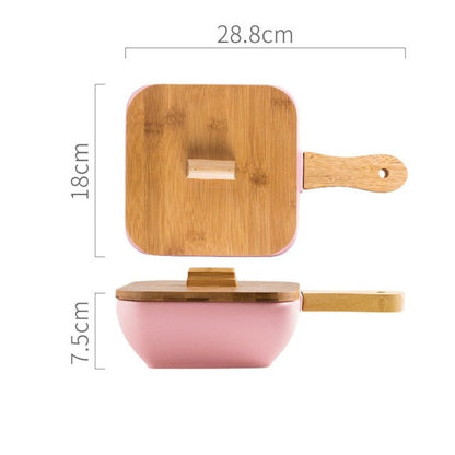 Serving Plate With Wooden Handle