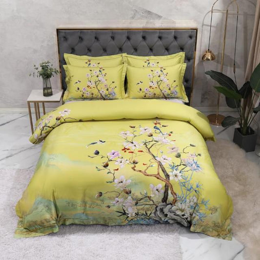 Evelina Magnolia Blossom Egyptian Cotton Bedding Set