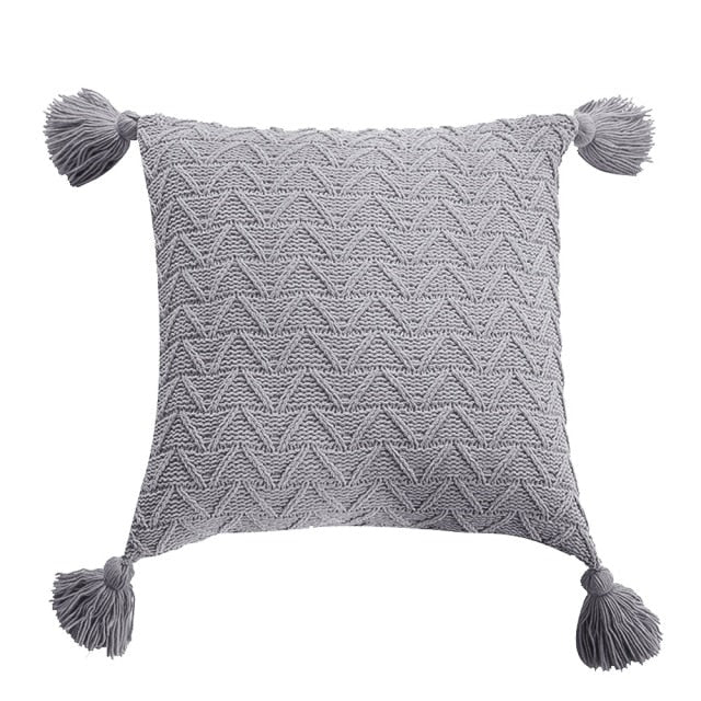 Solid Color Knit Cushion