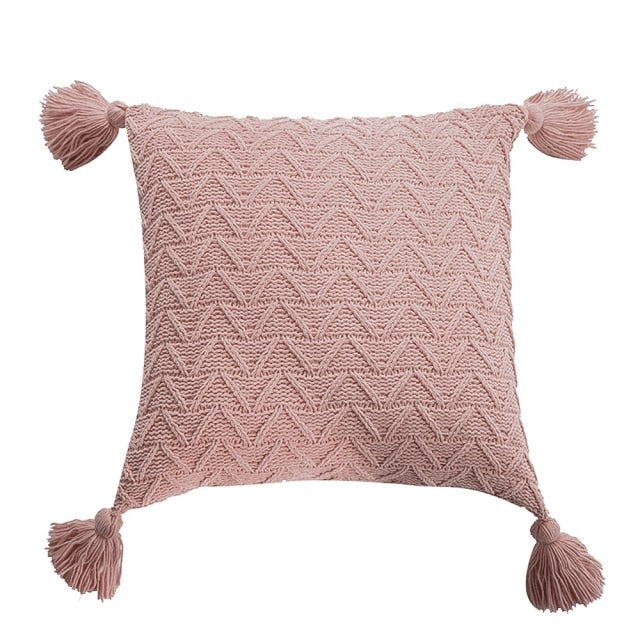 Solid Color Knit Cushion