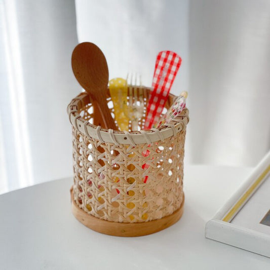 Rattan Cutlery Holder