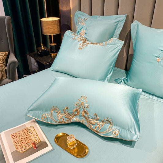 Domitia Flemish Sky Embroidery Egyptian Cotton Bedding Set