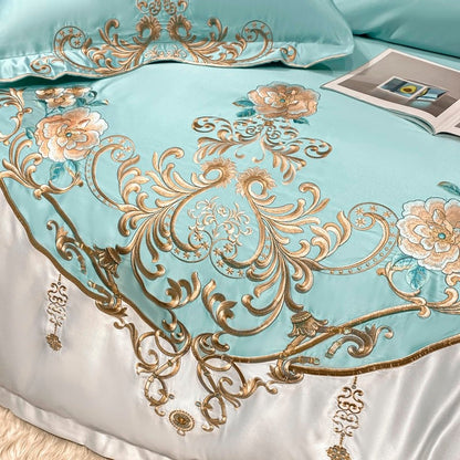 Domitia Flemish Sky Embroidery Egyptian Cotton Bedding Set