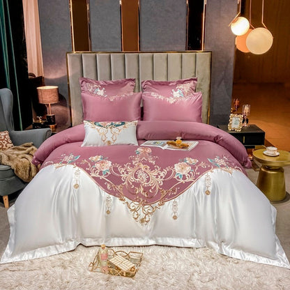 Domitia Berry Embroidery Egyptian Cotton Bedding Set
