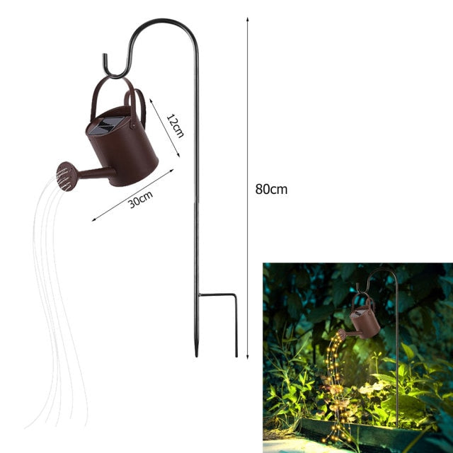 Solar Watering Can with Cascading Lights