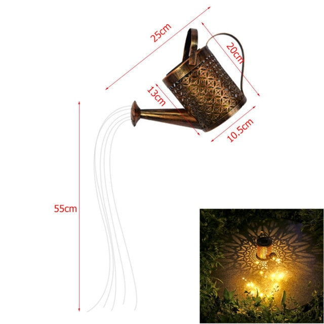 Solar Watering Can with Cascading Lights