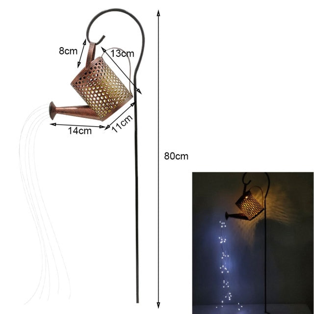 Solar Watering Can with Cascading Lights