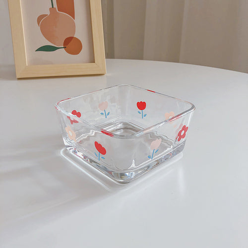 Tulip Tempered Glass Dinner Plate & Tea Set