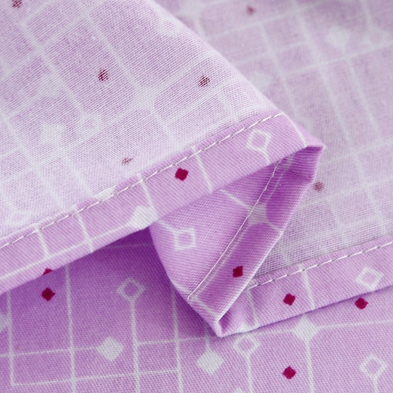 Veronica Lilac Contrasting Floral Printed Egyptian Cotton Bedding Set