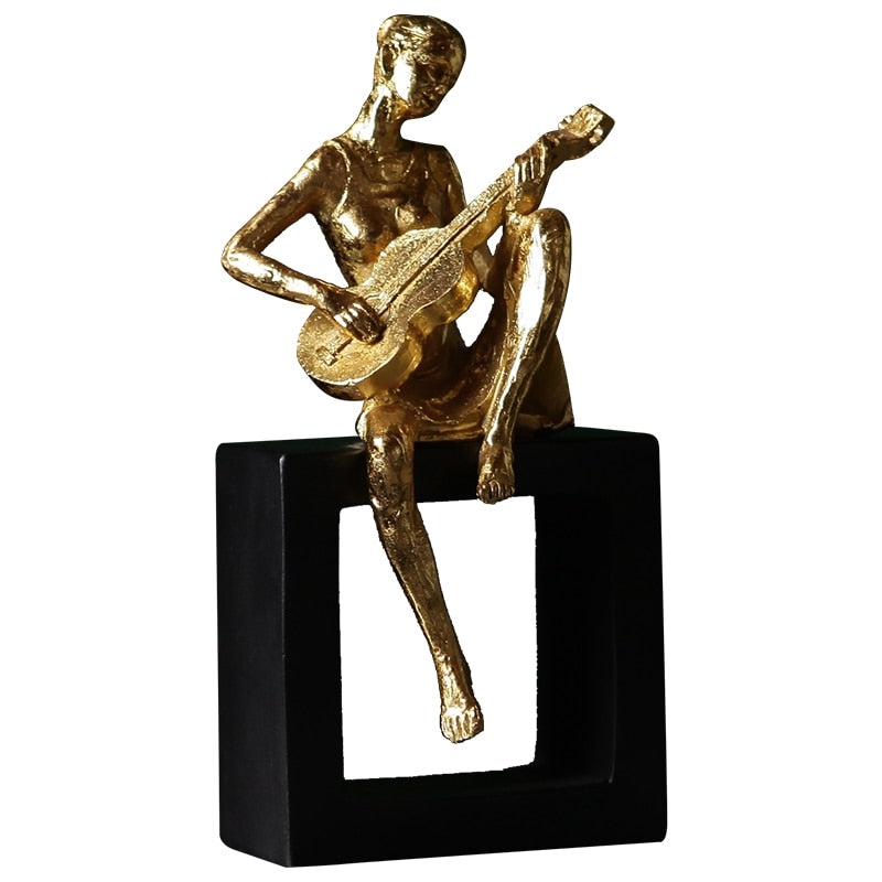 Gold Resin Musician Figurines