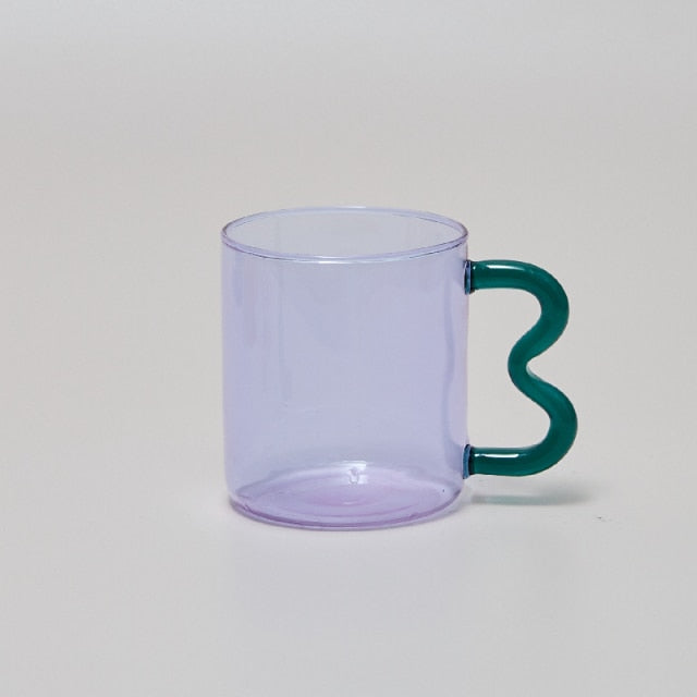 Wavy Handle Glass Mug