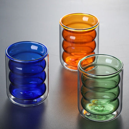 Double Wall Spiral Glass Coffee Cups