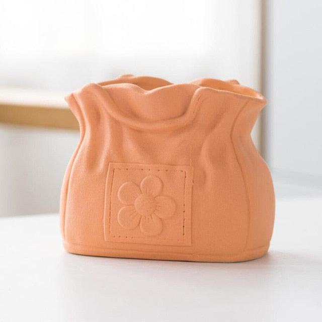 Ceramic Stylish Bag Vase