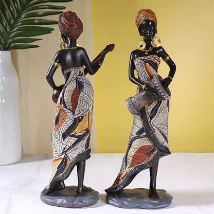 African Female Musician Sculpture