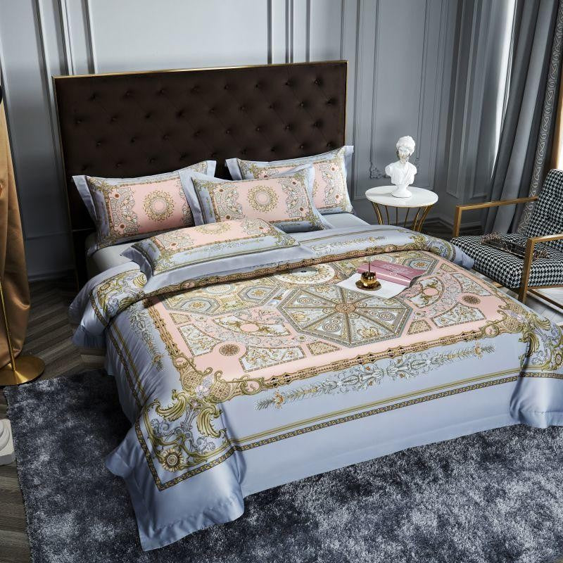 Audrey Art Deco Silky Egyptian Cotton Bedding Set