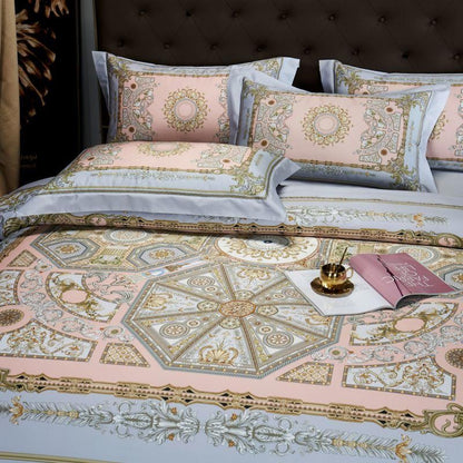 Audrey Art Deco Silky Egyptian Cotton Bedding Set