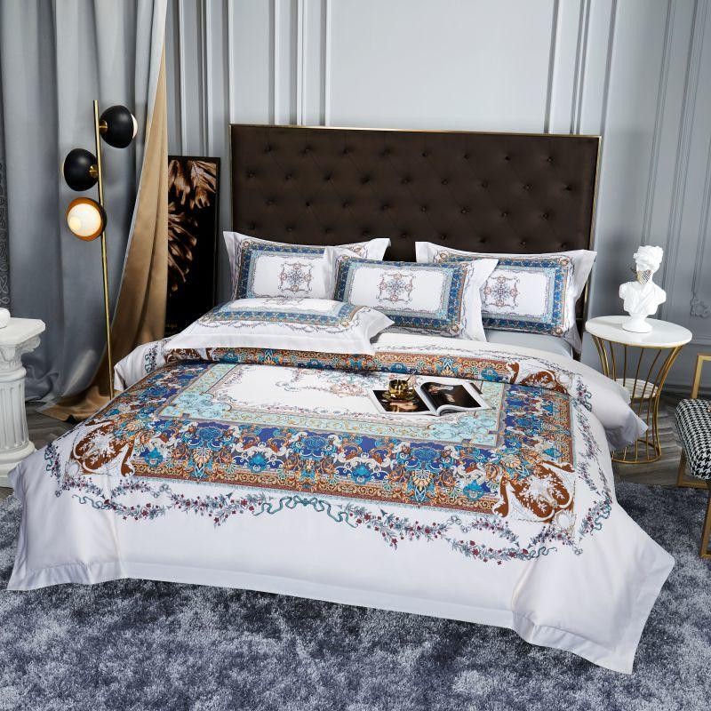 Ava Layered 3D Printed Border Egyptian Cotton Bedding Set
