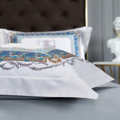 Ava Layered 3D Printed Border Egyptian Cotton Bedding Set