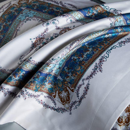 Ava Layered 3D Printed Border Egyptian Cotton Bedding Set