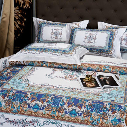 Ava Layered 3D Printed Border Egyptian Cotton Bedding Set
