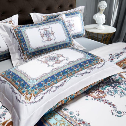 Ava Layered 3D Printed Border Egyptian Cotton Bedding Set