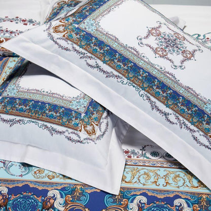 Ava Layered 3D Printed Border Egyptian Cotton Bedding Set