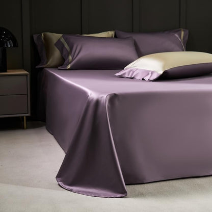 Manya Dusty Lavender Reversible Egyptian Cotton Silk Bedding Set