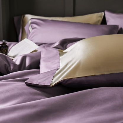Manya Dusty Lavender Reversible Egyptian Cotton Silk Bedding Set