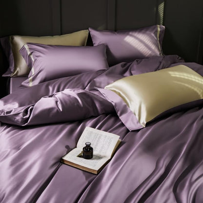 Manya Dusty Lavender Reversible Egyptian Cotton Silk Bedding Set
