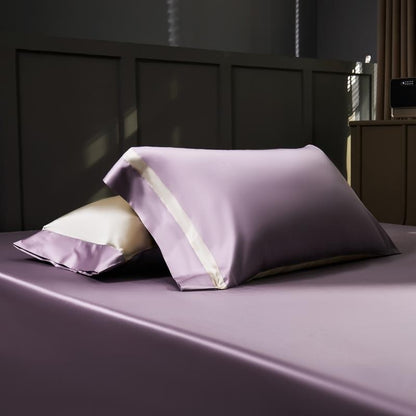 Manya Dusty Lavender Reversible Egyptian Cotton Silk Bedding Set