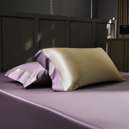 Manya Dusty Lavender Reversible Egyptian Cotton Silk Bedding Set