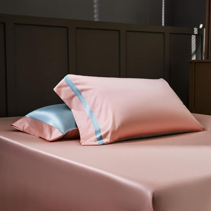 Manya Mocha Rose Reversible Egyptian Cotton Silk Bedding Set